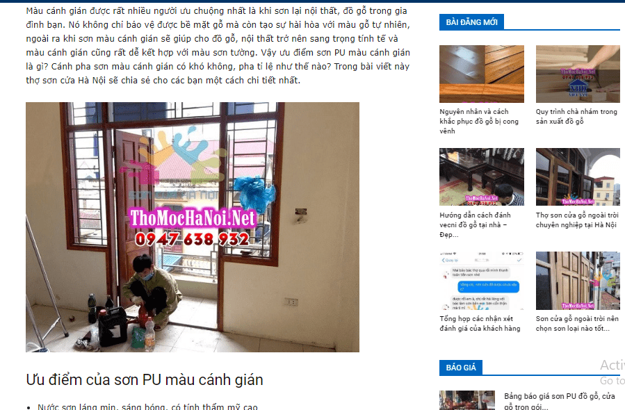 Cảnh báo ăn cắp hình ảnh, nội dung trang website của Sơn Cửa Hà Nội