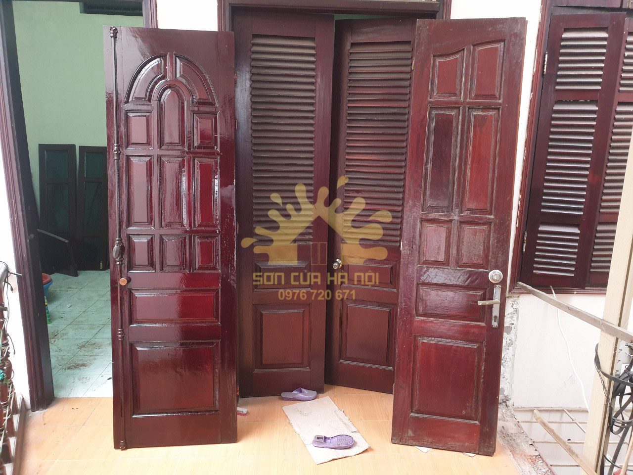 Dịch vụ sơn cửa gỗ giá rẻ tại Nguyễn Văn Ngọc, Ba Đình, Hà Nội
